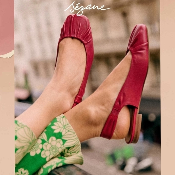 Sezane Shoes - SEZANE LOW FRANNIE BALLERINAS IN SMOOTH PEONY
